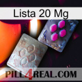 Lista 20 Mg 38